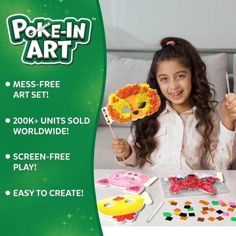 Skillmatics Poke-in Art - Animal Masks, Mess-Free Fun for Kids, DIY Wood Craft Kits, Creative Activity, Gifts for Girls & Boys Ages 4, 5, 6, 7, 8, 9 - Image 2